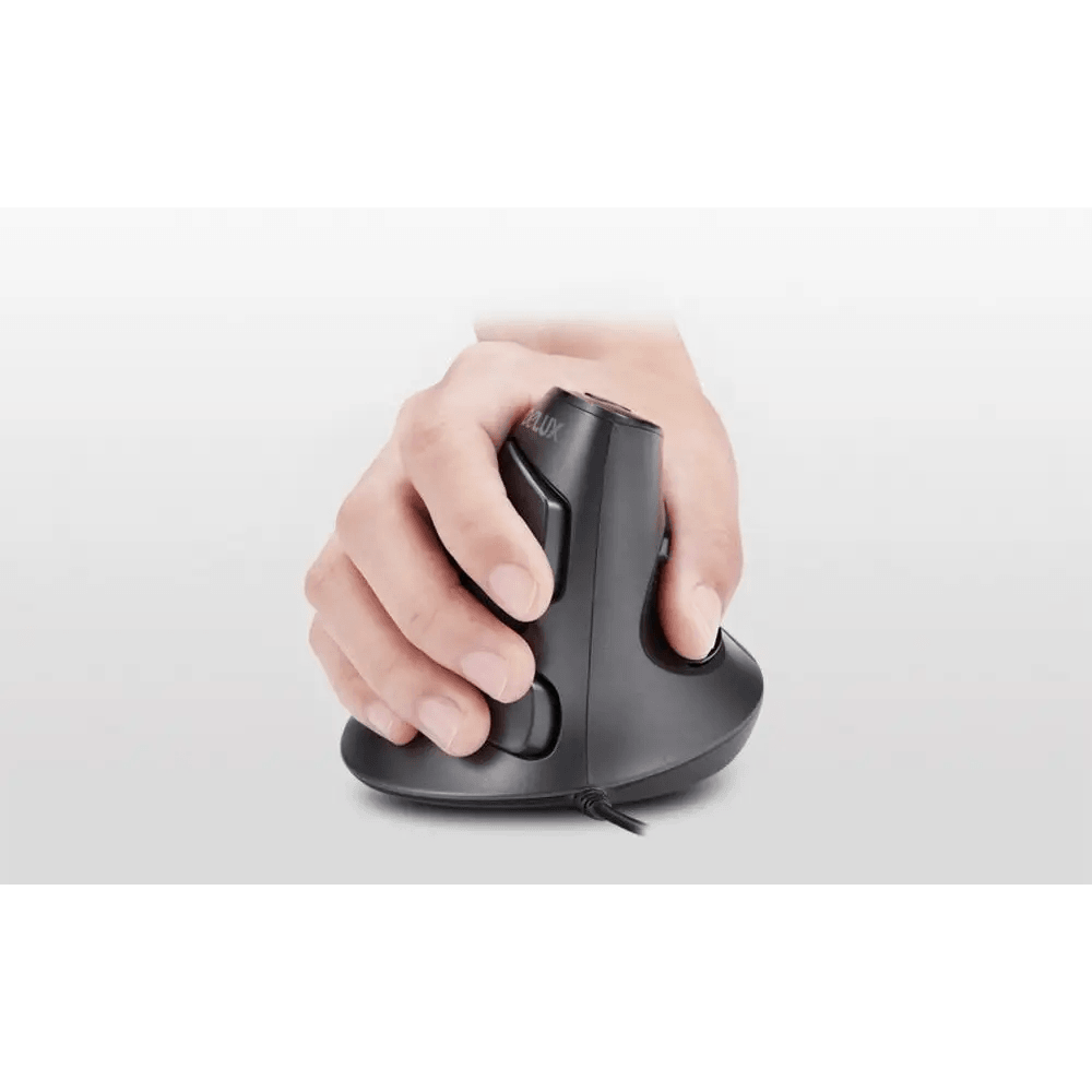 Black Ergonomic Design Office Vertical Mouse 6 Buttons 600/1000/1600 DPI Right Hand Mice With Wrist Mat Better