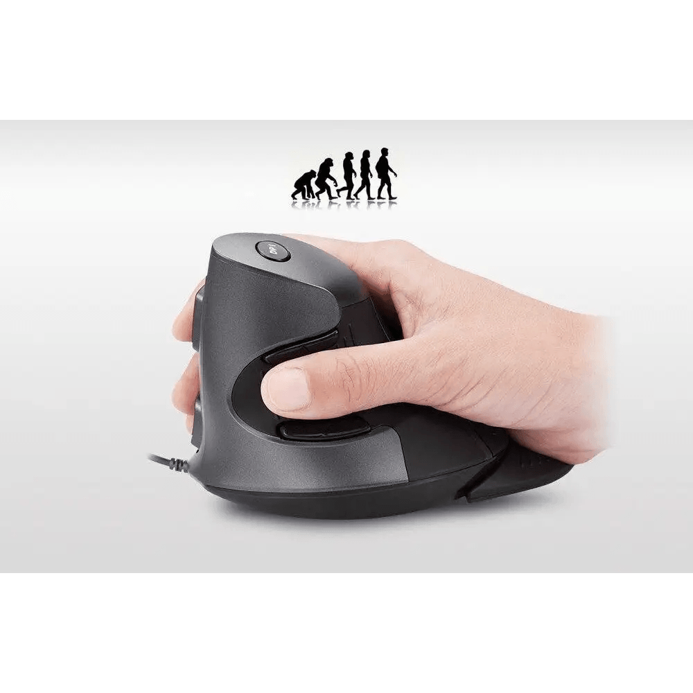 Black Ergonomic Design Vertical Mouse Adjustable DPI Optical Right Hand Mouse Reduce Wrist Pain 6 Buttons Modern Mouse