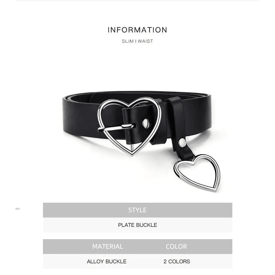 Black Heart Shaped Belt High Quality Love Elegant Belts For Women Vintage Design Belt Ladies Dress Waistband For Jeans