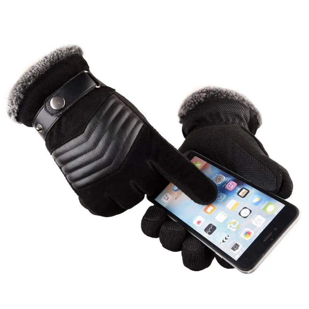 Black Men Leather Touchscreen Gloves Winter Retro Driving Comfortable Warm Gloves Elegant Design Men Fashion Outdoor Gloves Cold Weather Gloves For Cycling & Driving - STEVVEX Fashion - 717, brown gloves, brown leather gloves, classic gloves, comfortable gloves, driving gloves, glove, gloves, gloves for girls, gloves for men, gloves for winter, leather gloves, mens gloves, thick gloves, trendy gloves, warm gloves, windproof gloves, winter gloves - Stevvex.com