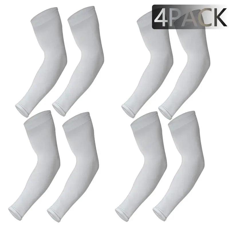 4 Pairs Unisex Cooling Arm Sleeves Cover Cycling Running UV Sun Protection Outdoor Men Nylon Cool Arm Sleeves for Hide Tattoos