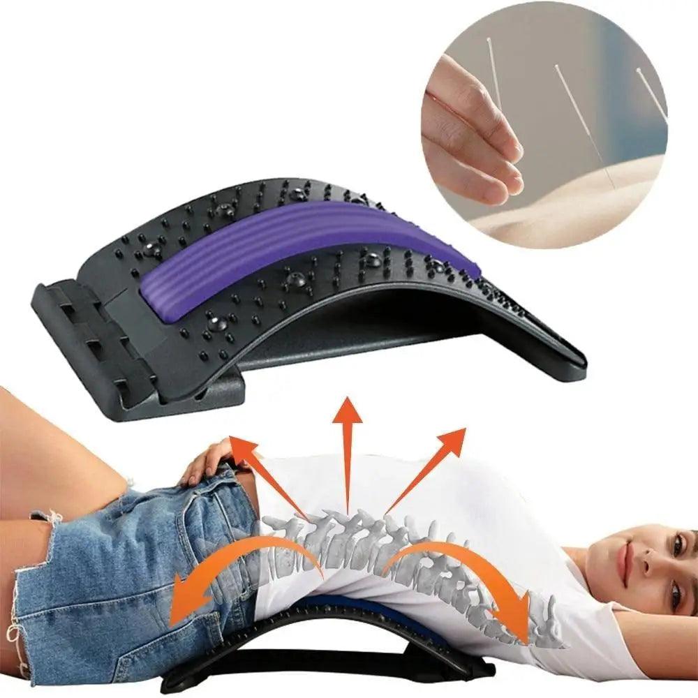 Black Purple Back Stretching Device Muscle Back Massage Relax Stretcher Posture Therapy Back Stretch Spine Pain Relief Stretcher Support Lower And Upper Muscle Pain Relief - STEVVEX Gadgets - 739, Back Massage, Back Massage Stretcher, Back Stretching Device, Muscle Relax Stretcher, Pain Relief Stretcher, Pain Relief Tool, Posture Therapy Corrector, Spine Pain Relief Stretcher, Spine Stretcher, Stretching Device - Stevvex.com