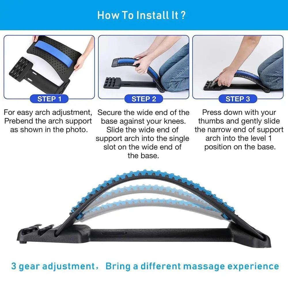 Black Purple Back Stretching Device Muscle Back Massage Relax Stretcher Posture Therapy Back Stretch Spine Pain Relief Stretcher Support Lower And Upper Muscle Pain Relief - STEVVEX Gadgets - 739, Back Massage, Back Massage Stretcher, Back Stretching Device, Muscle Relax Stretcher, Pain Relief Stretcher, Pain Relief Tool, Posture Therapy Corrector, Spine Pain Relief Stretcher, Spine Stretcher, Stretching Device - Stevvex.com