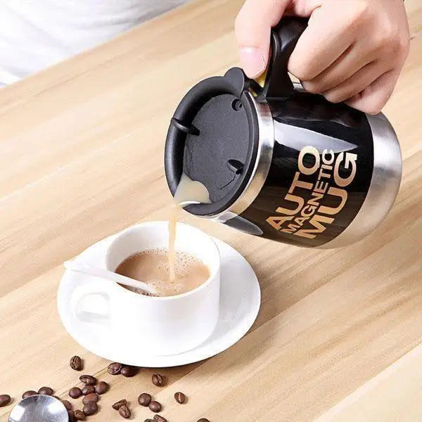 Black Smart Lazy Automatic Stainless Steel Self Stirring Magnetic Mug Creative Coffee Mixing Cup Automatic Self Mixing & Spinning Cup Cute Christmas Birthday Gift Idea For Men And Women - STEVVEX Gadgets - 730, Automatic mug, Automatic Stainless Steel Mug, black mug, durable mug, lazy mug, Mixing Cup, Modern mug, mug, mugs, pink mug, self mixing mug, Self Stirring Mug, Stainless Steel Mug, white mug, yellow mug - Stevvex.com