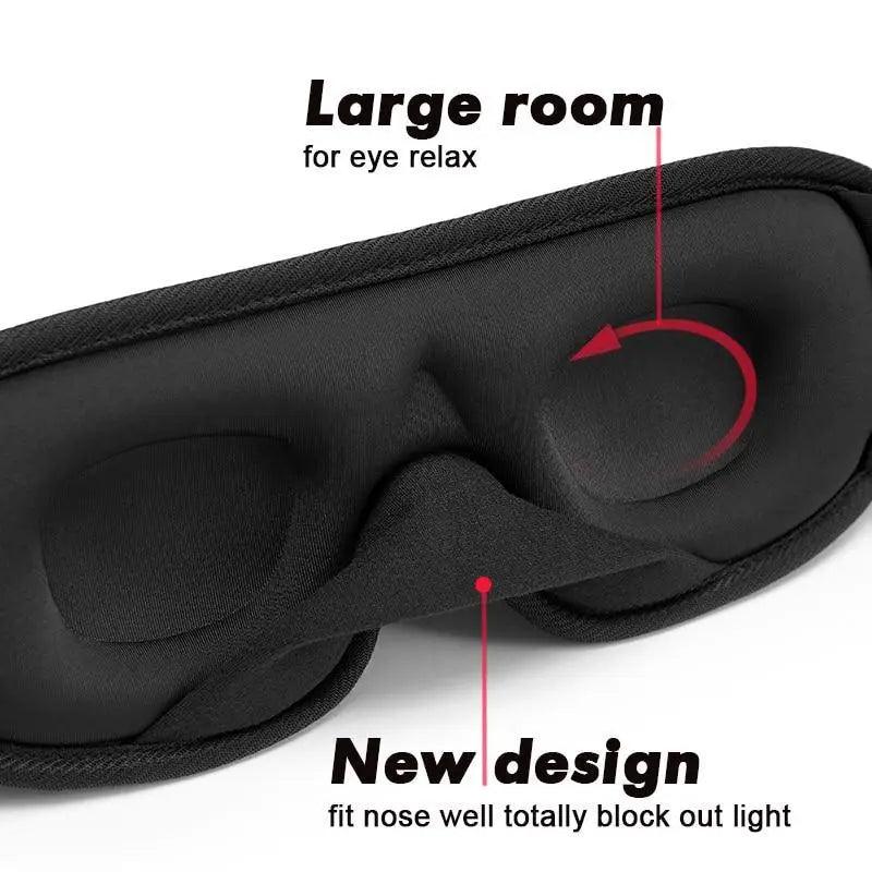 Black Soft Padded Sleeping Mask For Eyes Lightweight Blindfold Night Mask Modern Adjustable Super Smooth Eye Patch