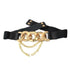 Black Vintage Ladies Dress Belt Charming Chain Buckle Elastic Luxurious Women Belt Metal Chain Style Party Fashion