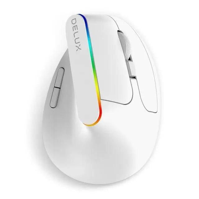 Black Wireless Ergonomic Mouse Vertical 1600 DPI Button Gaming Mouse RGB Optical USB Mice For PC And Laptop 2.4Ghz