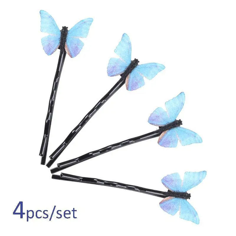 Blue Mini Butterfly Charming Hair Clips Cute Luxurious Hair Clips For Teens Women Hair Accessories Modern Lightweight