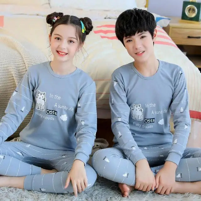 2021 Boys Girls Sleepwear Winter Cotton Pajamas Sets Children Home Wear For Boy Pajamas Kids Nightwear  Teenage Pajamas Clothes - Treko - 2021 pajamas, 2021 trends, birthday gifts, comfortable pajamas, fashion 2021, fashionable pajamas, new trend 2021, pajamas, pajamas 2021, pajamas for kids, pajamas set, trends 2021, trendy kids pajamas, trendy kids pajamas 2021, trendy pajamas, trendy pajamas 2021, winter pajamas, winter pajamas 2021- Stevvex.com