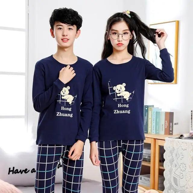 2021 Boys Girls Sleepwear Winter Cotton Pajamas Sets Children Home Wear For Boy Pajamas Kids Nightwear  Teenage Pajamas Clothes - Treko - 2021 pajamas, 2021 trends, birthday gifts, comfortable pajamas, fashion 2021, fashionable pajamas, new trend 2021, pajamas, pajamas 2021, pajamas for kids, pajamas set, trends 2021, trendy kids pajamas, trendy kids pajamas 2021, trendy pajamas, trendy pajamas 2021, winter pajamas, winter pajamas 2021- Stevvex.com