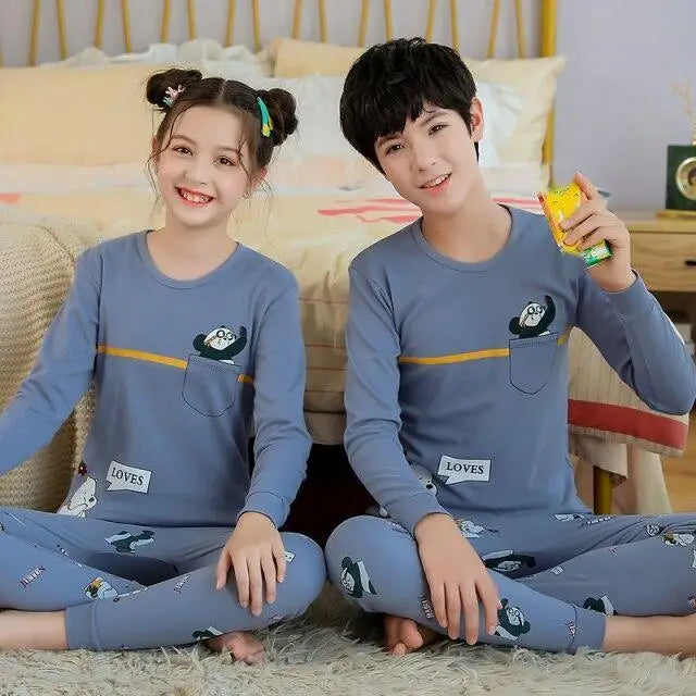 2021 Boys Girls Sleepwear Winter Cotton Pajamas Sets Children Home Wear For Boy Pajamas Kids Nightwear  Teenage Pajamas Clothes - Treko - 2021 pajamas, 2021 trends, birthday gifts, comfortable pajamas, fashion 2021, fashionable pajamas, new trend 2021, pajamas, pajamas 2021, pajamas for kids, pajamas set, trends 2021, trendy kids pajamas, trendy kids pajamas 2021, trendy pajamas, trendy pajamas 2021, winter pajamas, winter pajamas 2021- Stevvex.com