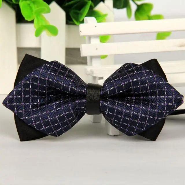 Business Black Golden Butterfly Men Bowtie Luxury Double Layer Pointed Classic Bow Tie Lovely Men Gift For Office