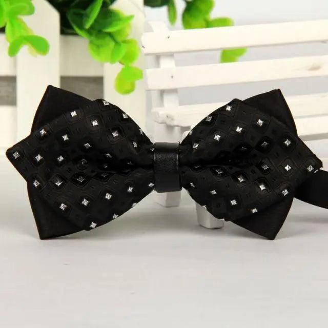 Business Black Golden Butterfly Men Bowtie Luxury Double Layer Pointed Classic Bow Tie Lovely Men Gift For Office