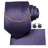 Business Black Silk Necktie Chain Classic Tie Square Handkerchief Elegant Cufflink Wedding Formal Neckties For Men