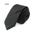 Business Black Skinny Ties Polyester Silk Necktie For Men Washable Formal Office Simple Design Necties Solid Color