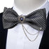 Business Elegant Gold Black Pattern Elegant Wedding Silk Bowtie Men Butterfly Fashion Bow Ties Pocket Square Classic Business Tuxedo Wedding Bowties Handkerchief Set - STEVVEX Fashion - 712, bowtie, bowtie for men, bowties, bridegroom bowtie, business bowtie, charming bowtie, classic bowtie, elegant bowtie, fashion bowtie, fashionable bowtie, luxury bowtie, mens bowtie, new design bowtie, party bowtie, retro bowtie, silk bowtie, stylish bowtie, vintage bowtie, wedding bowtie - Stevvex.com