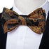 Business Elegant Gold Black Pattern Elegant Wedding Silk Bowtie Men Butterfly Fashion Bow Ties Pocket Square Classic Business Tuxedo Wedding Bowties Handkerchief Set - STEVVEX Fashion - 712, bowtie, bowtie for men, bowties, bridegroom bowtie, business bowtie, charming bowtie, classic bowtie, elegant bowtie, fashion bowtie, fashionable bowtie, luxury bowtie, mens bowtie, new design bowtie, party bowtie, retro bowtie, silk bowtie, stylish bowtie, vintage bowtie, wedding bowtie - Stevvex.com