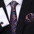 Business Men Silk Necktie Cufflinks Set Luxury Design Necktie With Handkerchief Necktie For Casual And Daily Wear