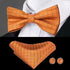 Business Red Color Butterfly Bow Tie Pocket Square Cufflinks Suit Set For Men Adjustable Self Bowtie Formal Bowtie Set