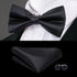 Business Red Color Butterfly Bow Tie Pocket Square Cufflinks Suit Set For Men Adjustable Self Bowtie Formal Bowtie Set