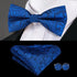 Business Red Color Butterfly Bow Tie Pocket Square Cufflinks Suit Set For Men Adjustable Self Bowtie Formal Bowtie Set