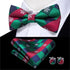 Business Red Color Butterfly Bow Tie Pocket Square Cufflinks Suit Set For Men Adjustable Self Bowtie Formal Bowtie Set