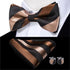 Business Red Color Butterfly Bow Tie Pocket Square Cufflinks Suit Set For Men Adjustable Self Bowtie Formal Bowtie Set