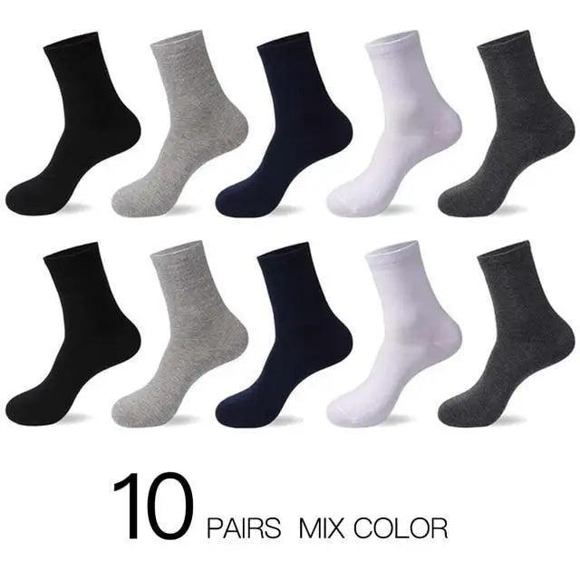 Business Simple White Cotton Socks 10 Pairs Men Breathable Socks Spring Summer Socks for Men Heavy Duty Reinforced