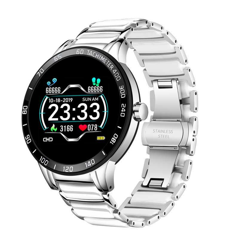 Luxury Ceramic Elegant Unisex Smart Watch With Heart Rate Monitor and Blood Pressure Fitness tracker Ceramic strap Sport Watch With Waterproof Protection