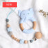 Modern Luxury Pacifier Clip Chain Beech Beads Silicone Elephant Pendant Baby Teething Nursing Clips Chain For Baby