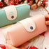 Candy Color Unique Design PU Leather Metal Button Pencil Cases For Girls Cute Stationary Boy Pencil Pouch For Students