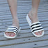 Casual Summer Modern Design Men Slippers Soft Black White Stripes Pattern Flip Flops Casual Summer Outdoor Slides