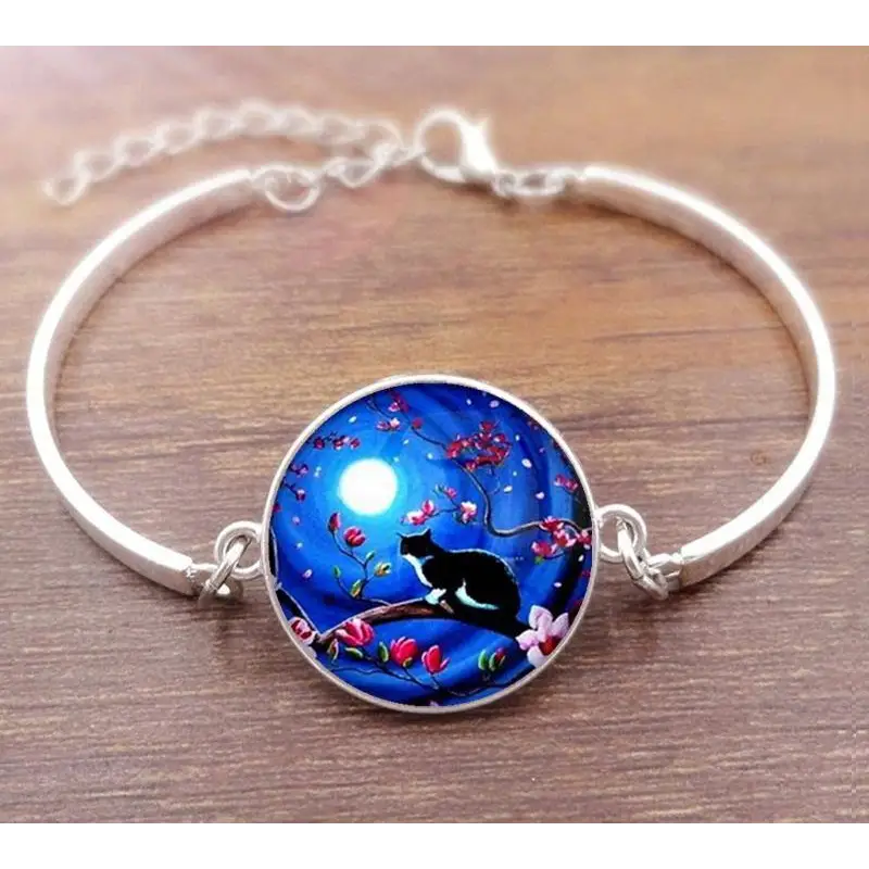 Cat Star Under The Glass Charm Bracelet Convex Plane Photo Handmade Jewelry For Woman And Man Accessories - STEVVEX Jewelry - Amazing Bracelet, animal shape pendant, bracelet, bridal accessories, bridal fashion, cool bracelet, elegant bracelet, glass pendant, great bracelet, handmade jewelry accessories, jewelry, luxury bracelet, man bracelet, Men bracelet, men bracelets, modern bracelet, Nice bracelet, woman bracelet, women accessories, women bracelet, women bracelets, women fashion - Stevvex.com