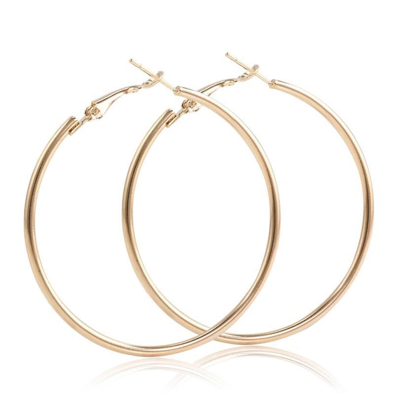 New Elegant Luxury Trendy Punk Big Size Hoop Earrings In Gold And Silver Color For Women