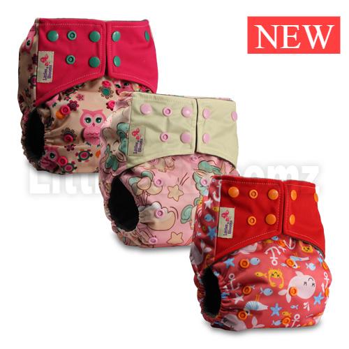 Modern Luxury Printed Washable Real Cloth Pocket Nappy,3 nappies/diapers Set For Girls and Boys Baby In Elegant Style