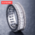 Fashion Luxury Multicolor Charm AAA Baguette Cubic Zirconia Wedding Rings for Women T Shape Stone Party Jewelry