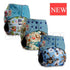 Modern Luxury Printed Washable Real Cloth Pocket Nappy,3 nappies/diapers Set For Girls and Boys Baby In Elegant Style