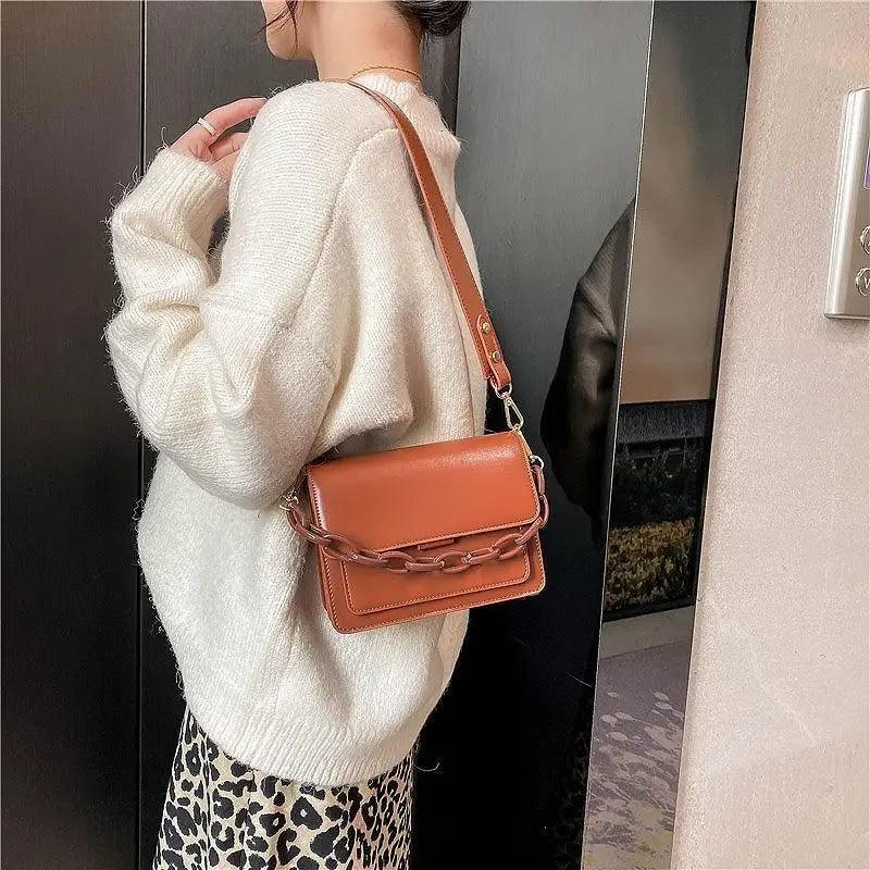 Chain Design Trendy Lady Bags Mini Pu Leather Flap Bags for Women Shoulder Handbag Female Fashion Cross Body Bag with Lid - ALLURELATION - 575, Bags, bags for girls, bags for ladies, Bags in demand, Best Selling Bag, Chain Design Bags, Cross Body Bag For Girls, Female Fashionable Bag, gift bags, Hot Sale Bag, Hot Selling Handbags, Luxury Bags, Matching Bags, Modern Bags, Party Bags, Stylish Hanging Bags, Trendy Bags, Trendy Lady Bags, Vintage Style bag - Stevvex.com