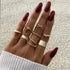 Charming 9 PCs Combo Bohemian And Vintage Style Golden Knuckle Rings Set for Women and Girls - Gold Finger Rings - 8