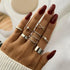 Charming 9 PCs Combo Bohemian And Vintage Style Golden Knuckle Rings Set for Women and Girls - Gold Finger Rings - 9