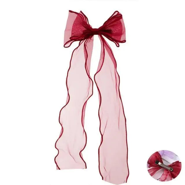 Charming Big Bows Headband Elastic Hair Clips For Women Fashionable Hair Clip Accessories Cute Girls Hair Bows Ponytail