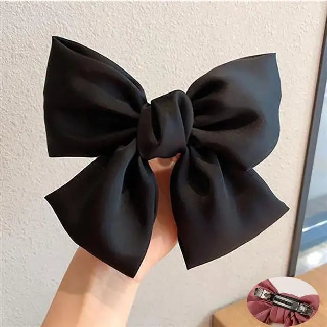 Charming Big Bows Headband Elastic Hair Clips For Women Fashionable Hair Clip Accessories Cute Girls Hair Bows Ponytail