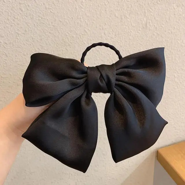 Charming Big Bows Headband Elastic Hair Clips For Women Fashionable Hair Clip Accessories Cute Girls Hair Bows Ponytail