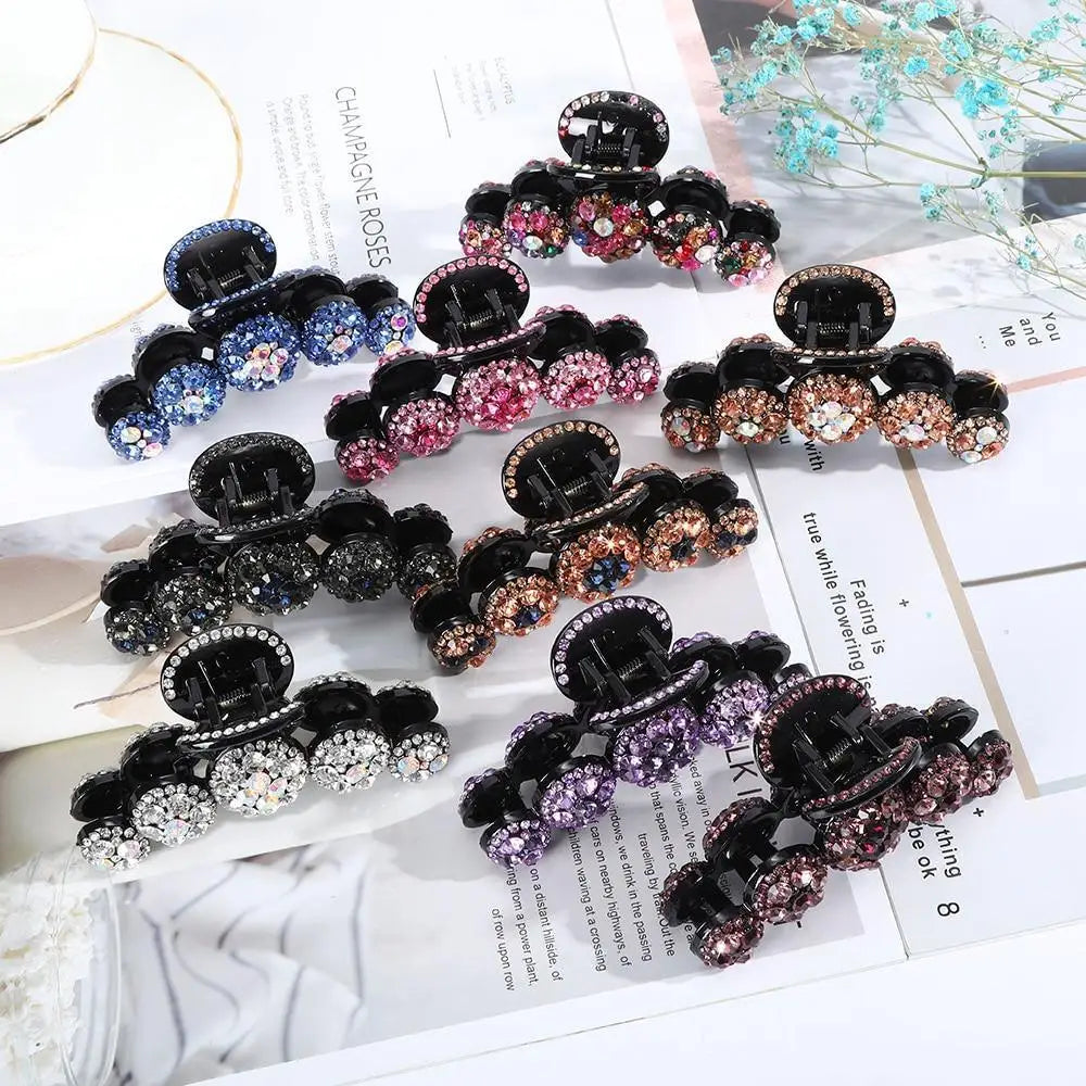 Charming Big Shiny Rhinestone Hair Claws Crystal Non - slip Hair Clips For Women Classic Style Ponytail Girls Hair