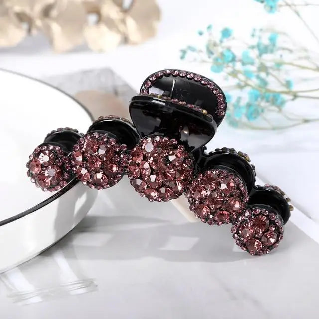 Charming Big Shiny Rhinestone Hair Claws Crystal Non - slip Hair Clips For Women Classic Style Ponytail Girls Hair