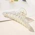 Charming Black Big Acrylic Hair Claw Elegant Design Women Large Pearl Jaw Clips Fashion Hair Clips - 2 - STIL6847YHBBN