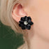 Charming Black Floral Women's Earrings Fashionable Trendy Elegant Design Jewelry For Ladies And Girls - ALLURELATION - 573, birthday earrings, black floral earrings, cute earrings, Earings for ladies, earrings, earrings for girls, earrings for women, Elegance earrings, fashionable earrings, Fashionable ladies jewelry, floral earrings, jewelry, luxury earrings, matching jewelry, Metal Earrings for ladies, party earrings, simple small earrings, Stylish Black earrings - Stevvex.com