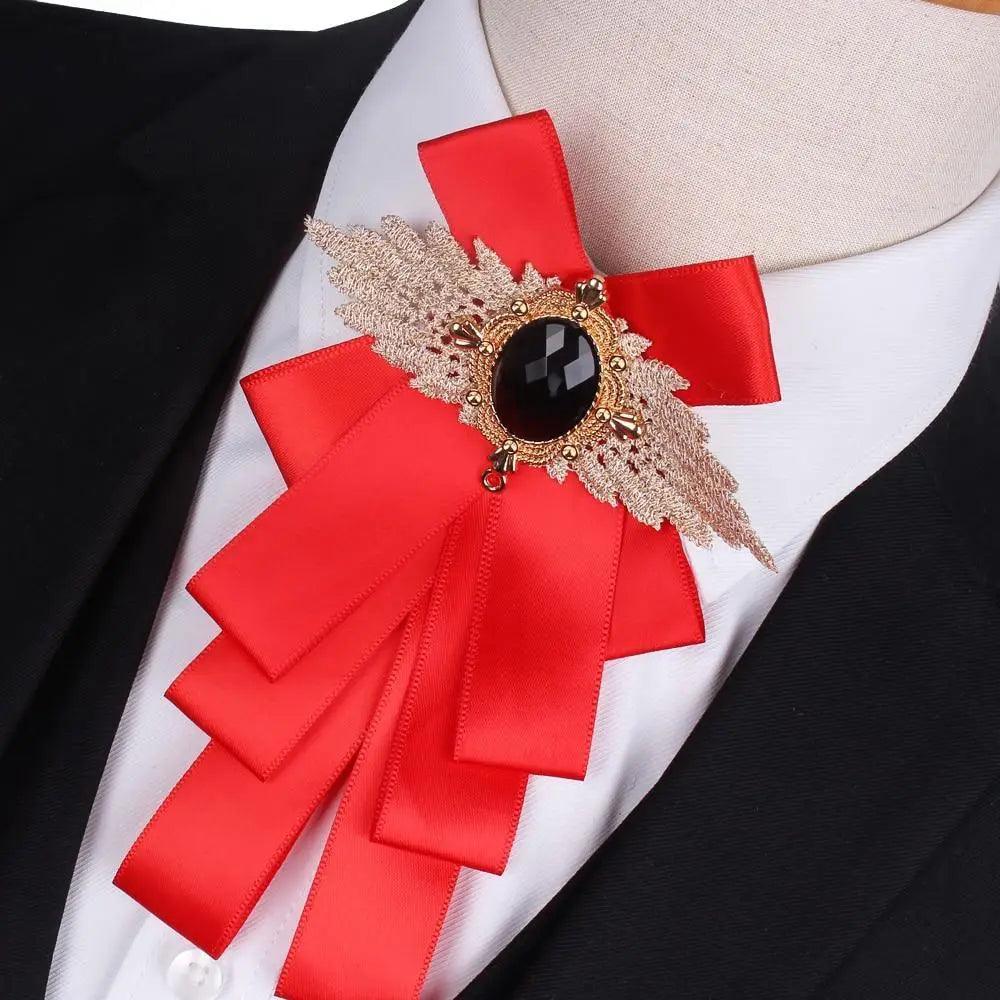 Charming Butterfly Ladies Bowtie Casual Solid Color Rhinestone Brooch Bowties For Women Fashionable Wedding Bowtie