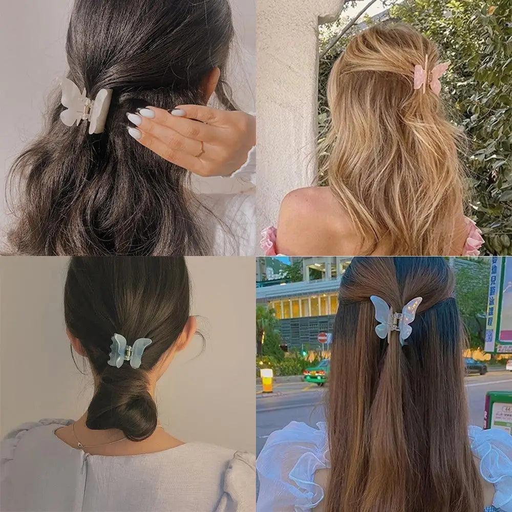 Charming Butterfly Women Hair Claw Acrylic Hair Holder Hair Styling Accessories Beautiful Clip For Women - STIL1098EDCSW