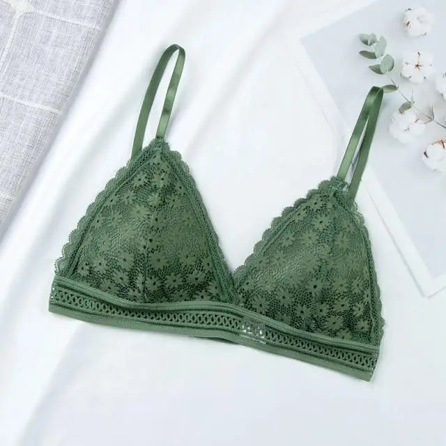 Charming Floral Lace Bra Top For Women Push Up Female Lingerie breathable Bralette Removable Pad Thin Fashion New